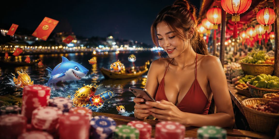 Trò chơi bắn cá sôi động tại chợ đêm vùng đồng bằng sông Cửu Long